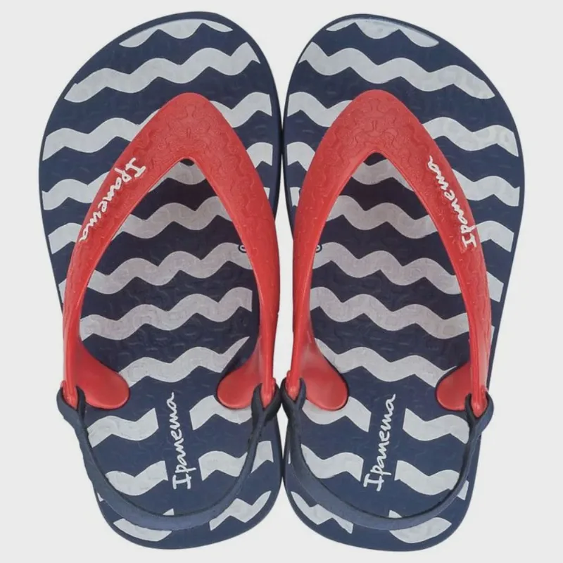 Chinelo Infantil Ipanema Classic Baby Azul E Vermelho