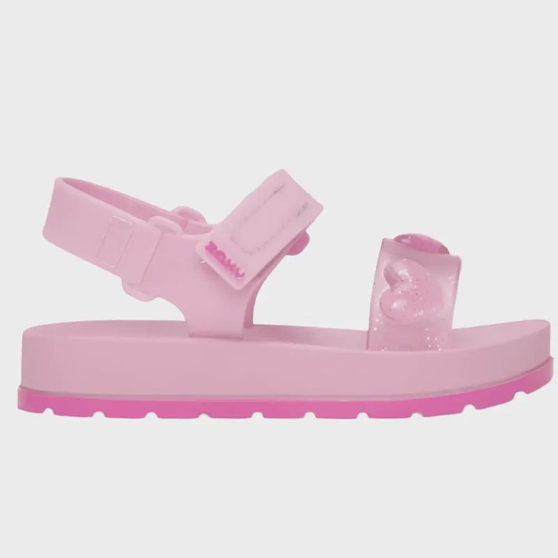 Sandália Papete Infantil Zaxynina Moderna Love Baby Rosa Floral - IPANEMA