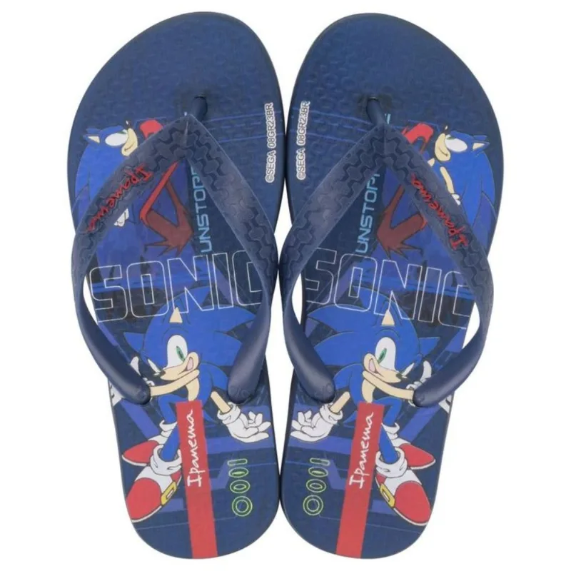 Chinelo Infantil Ipanema Sonic Race Azul E Vermelho