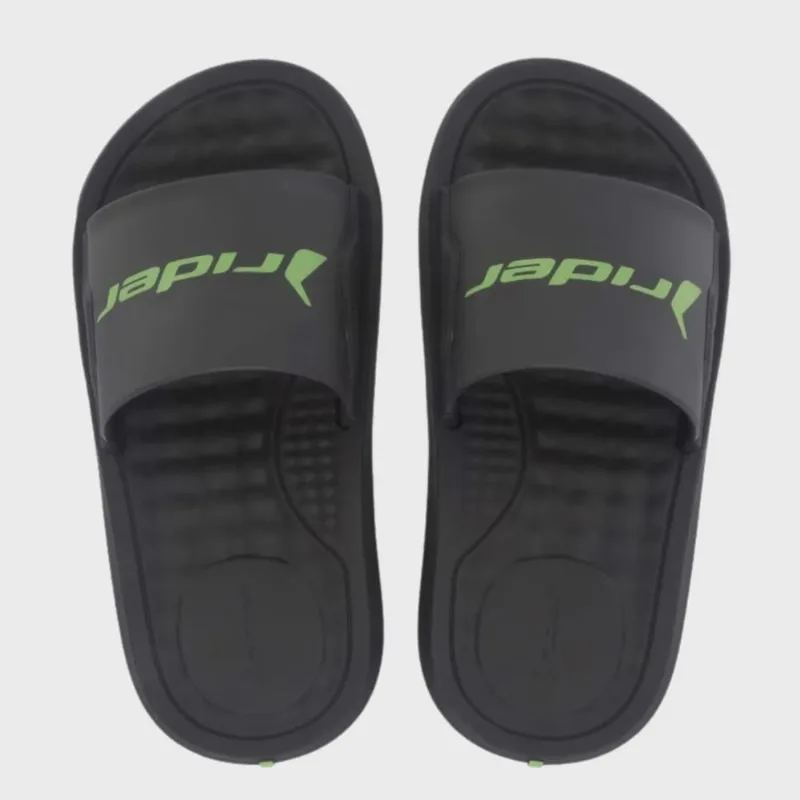 Chinelo Rider Slide Slep Infantil Preto Verde