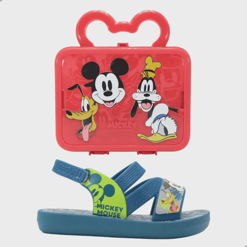 Sandália Grendene Disney Maleta Divertida Infantil Bebê Azul Verde - IPANEMA