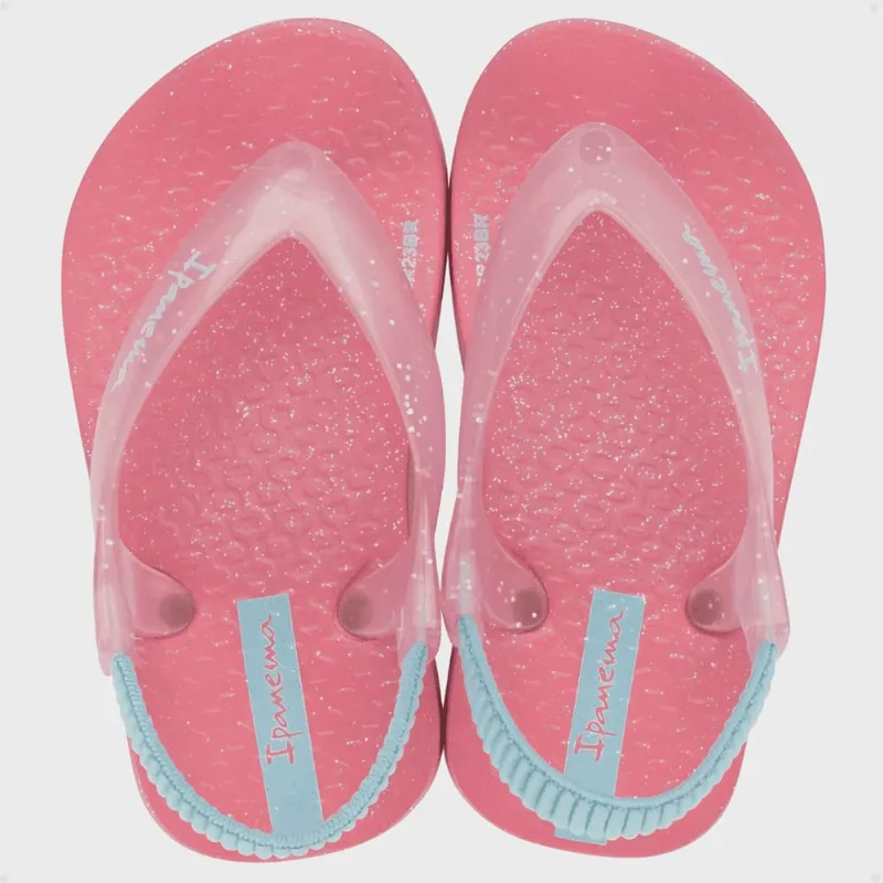 Chinelo Infantil Ipanema Glitter Baby Rosa/Rosa Glitter