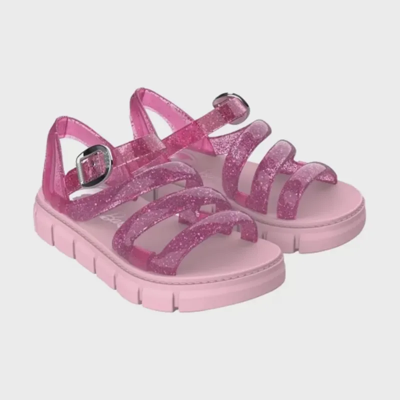 Sandália Infantil Barbie Model Glam Rosa Glitter Grendene Kids 23021-AW807