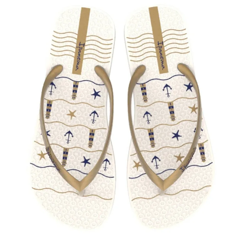 Sandália Ipanema Feminina Oasis Bege/Ouro 35 - IPANEMA - Vestuário