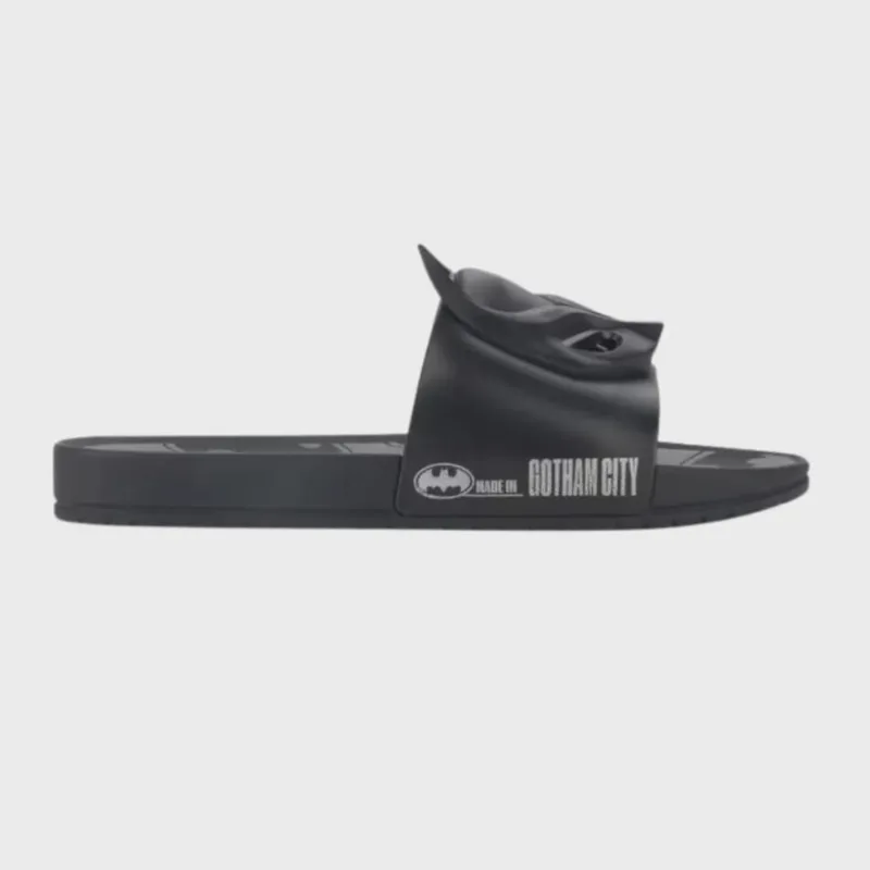 Chinelo Slide Grendene Batman Adventure Infantil Preto Prata
