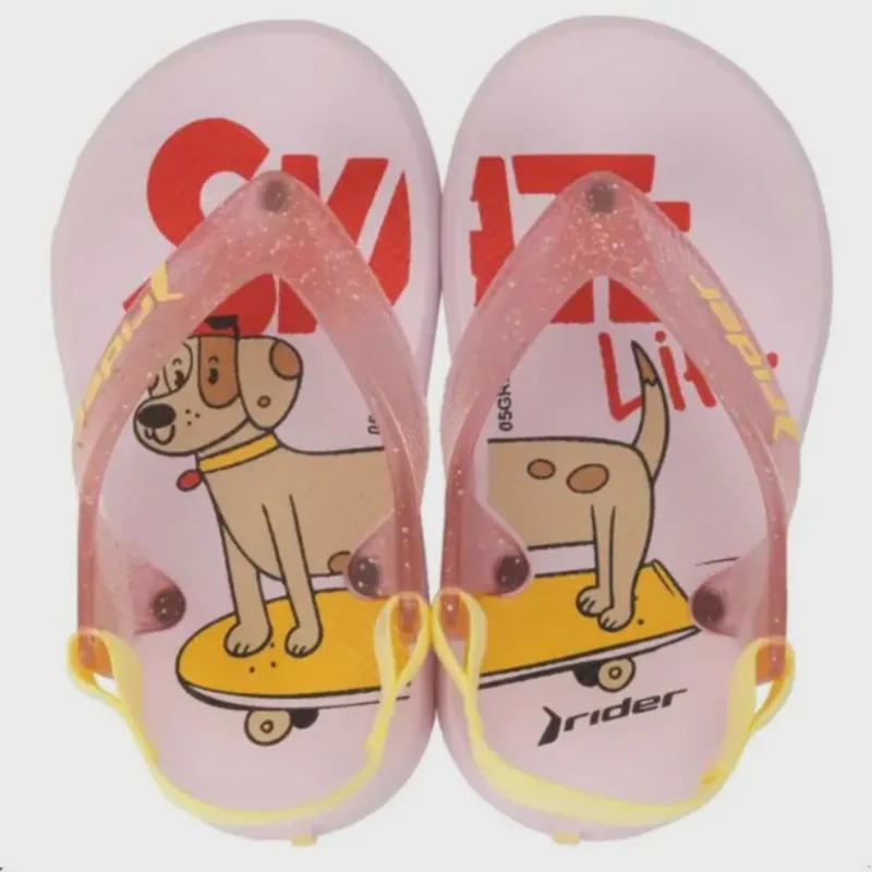 Chinelo Rider Baby R1 De Dedo Menina Rosa Amarelo