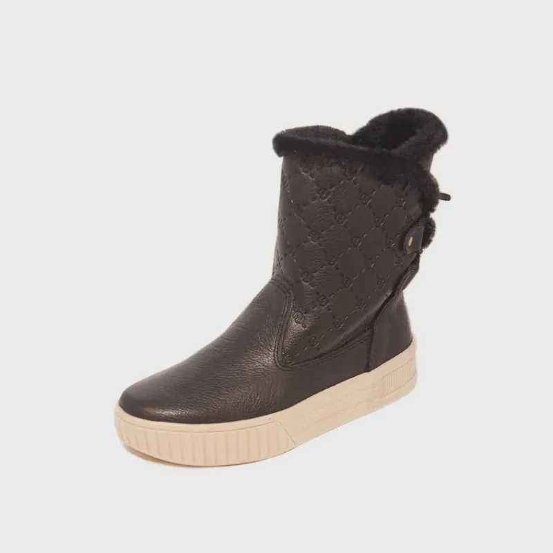 Tênis Feminina Pegada Abotinada ref: 212591 couro-com pelo