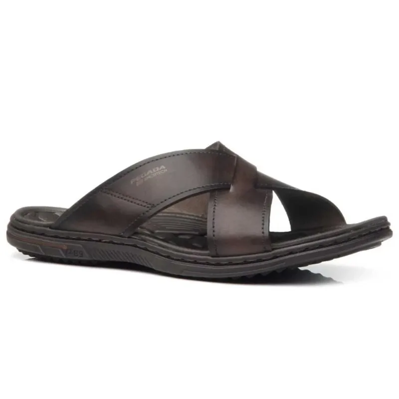 Chinelo Em Couro Pegada 133302 Masculino