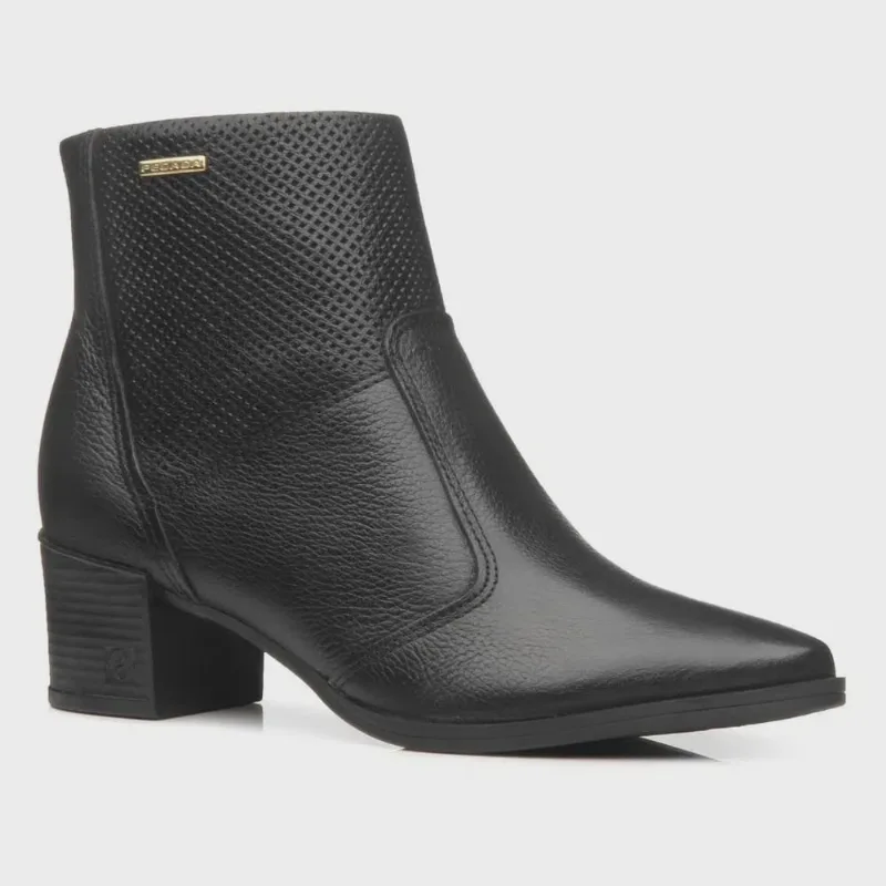 Bota Feminina Cano Curto Salto Bloco Pegada Conforto 280502