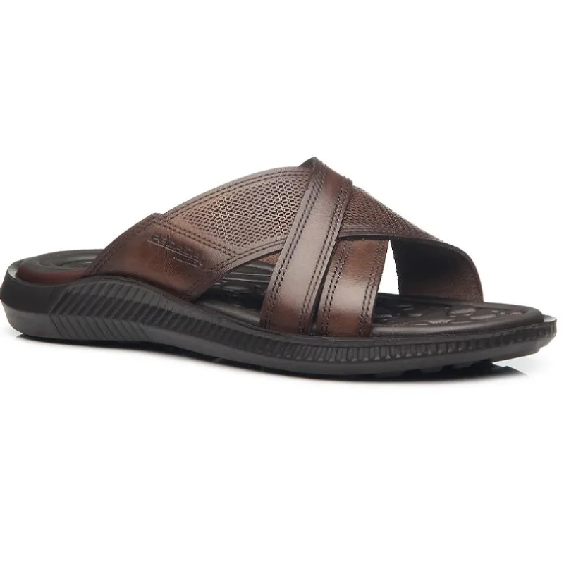 Chinelo Pegada Em Couro Ref 133158-01 Pinhao 039