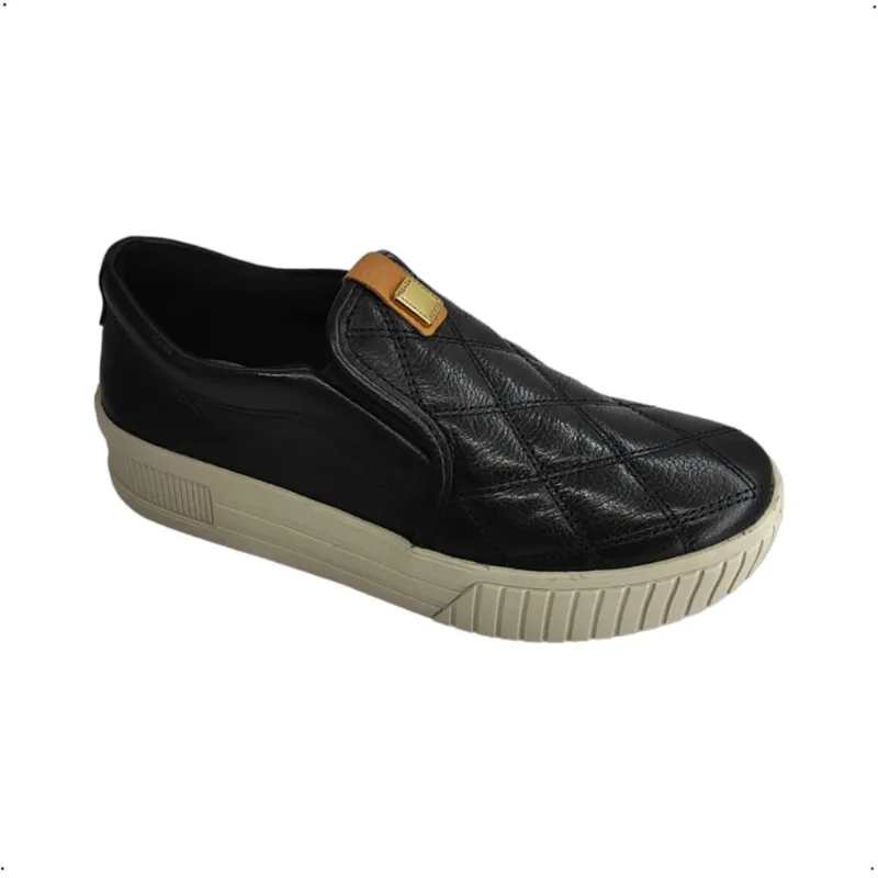 Tenis Slip on Pegada Couro Confortavel levitech 212513