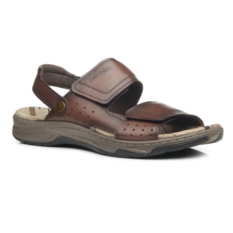 Sandalia Pegada Em Couro Ref 132254-02 Marrom 041