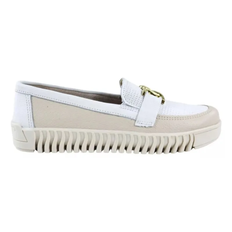 Tênis Feminino em Couro Pegada Slip On Yoga Conforto Branco - pegada