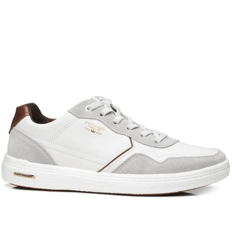 Sapatenis Pegada Ref 112003-01 Branco/cinza/marrom 039 - Pegada