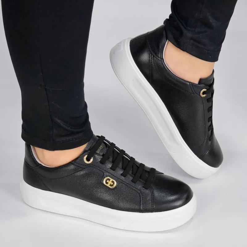 Tênis Pegada Feminino em Couro Sola Alta 211230 - Pegada - Moda