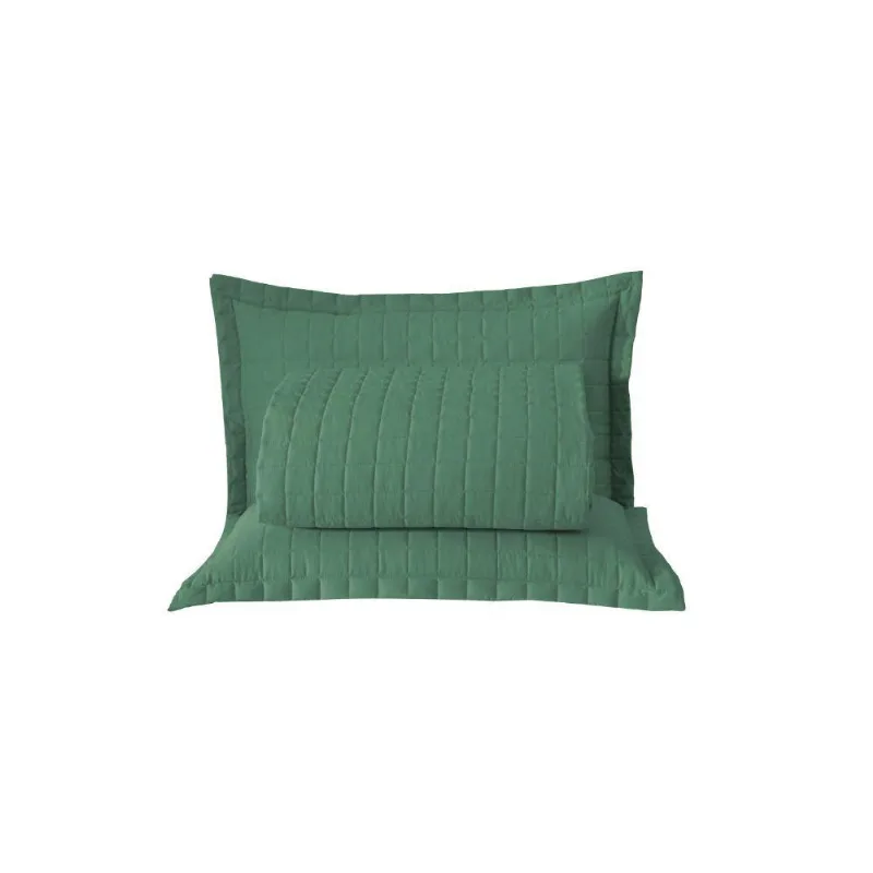 Kit Cobre Leito Matelado Copacabana 3 Peças Casal 100% Poliéster Percal 300 Fios Cor:verde