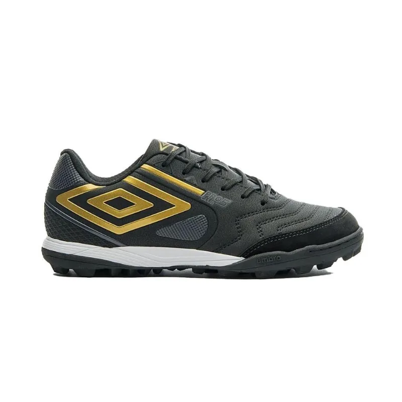 Chuteira Society N°38 Umbro Pro 5 Bump Club Preto Dourado Periscope (MP)