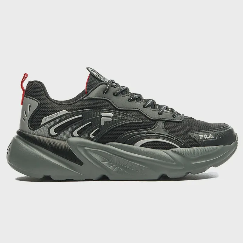 Tênis Masculino Street Fit 2 Preto Cinza Vermelho Fila F01TR00024-879