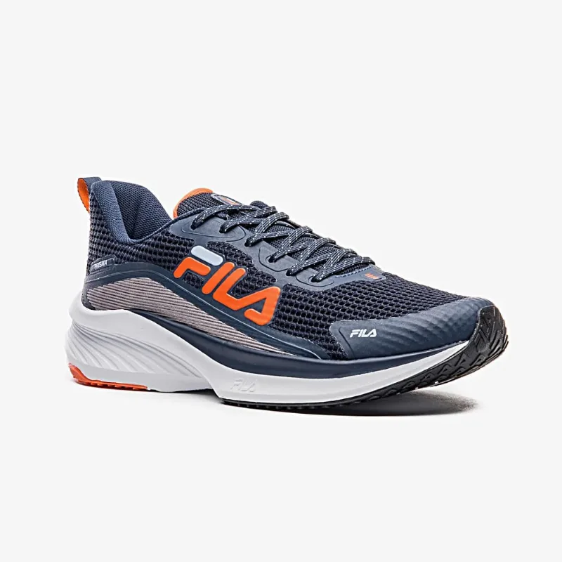 Tênis Esportivo Masc Fila Prisma Azul Escuro/Laranja 1241764 43 / Azul Escuro