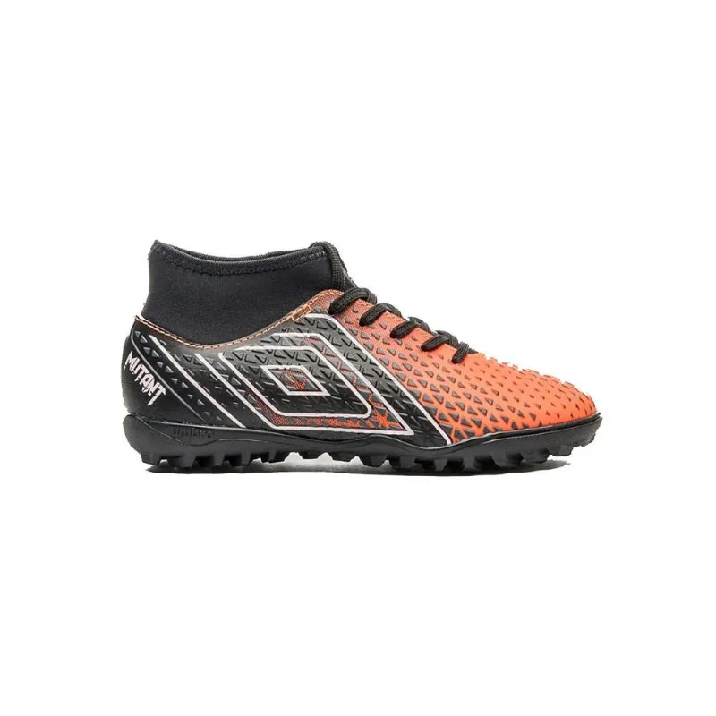 Chuteira Society N°35 Umbro Mutant Jr Coral Preto Branco (MP)