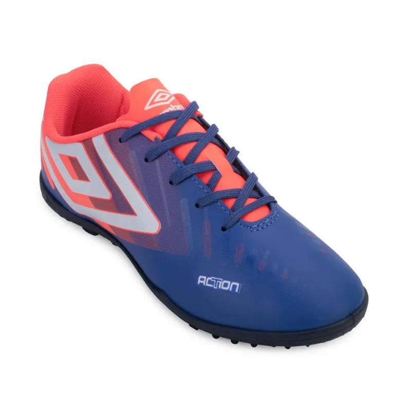 Chuteira Society Umbro Action Juvenil UM24 34 / Marinho/Laranja