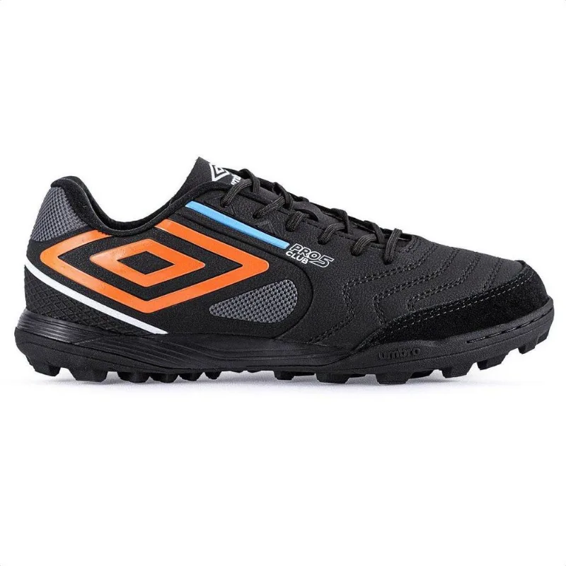 Chuteira Umbro Society Pro 5 Bump Club Preto/laranja/azul 043