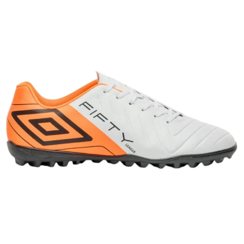 Chuteira Society N° 41 Umbro Fifty Vi League Branco Laranja Preto (MP)