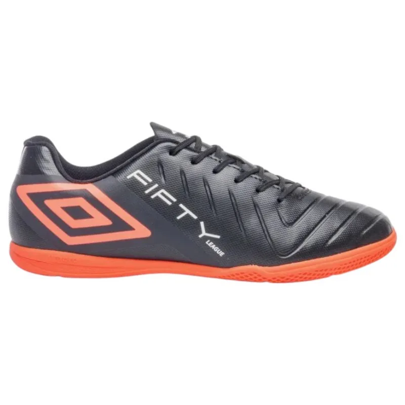 Chuteira Futsal N° 40 Umbro Fifty Vi League Preto E Coral (MP)