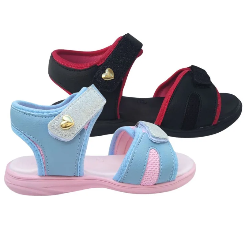 Kit 2 Pares Sandália Infantil Feminina Papete Menina Estilosa Bloguierinha Presente Escolar Verão