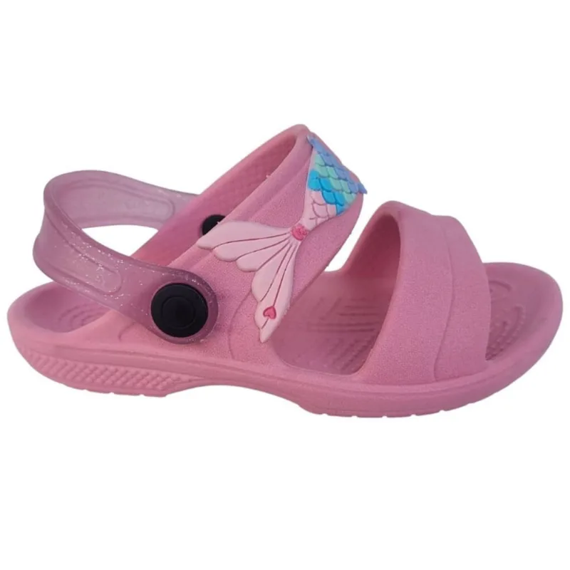 Sandália Infantil Feminina Papete Menina Escolar Chinelo Verão Sereia Morango Blogueirinha Estilosa