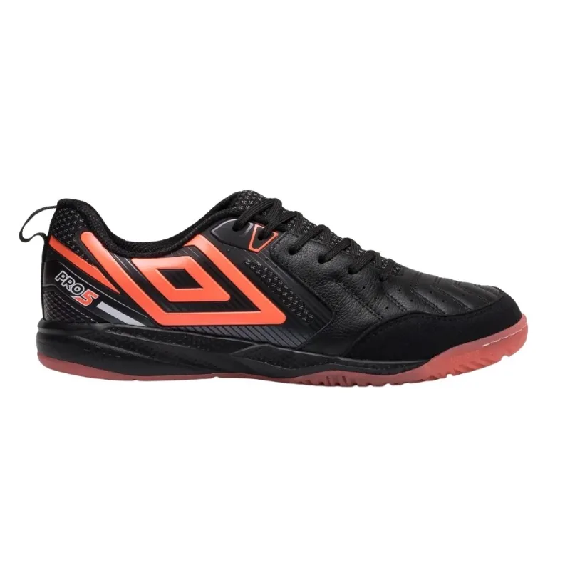 Chuteira Futsal N°38 Umbro Pro 5 Bump Preto E Coral (MP)