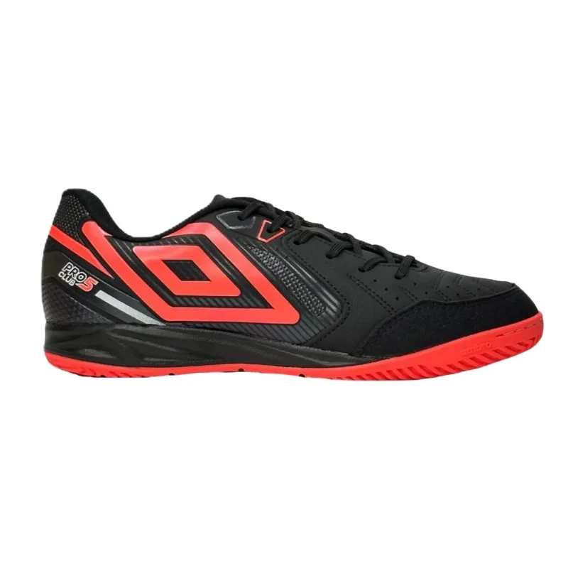 Chuteira Futsal N°38 Umbro Pro 5 Bump Club Preto E Coral (MP)