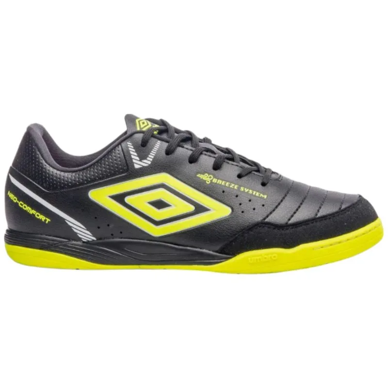 Chuteira Futsal N° 39 Umbro Neo-Comfort Preto Limão Branco (MP)