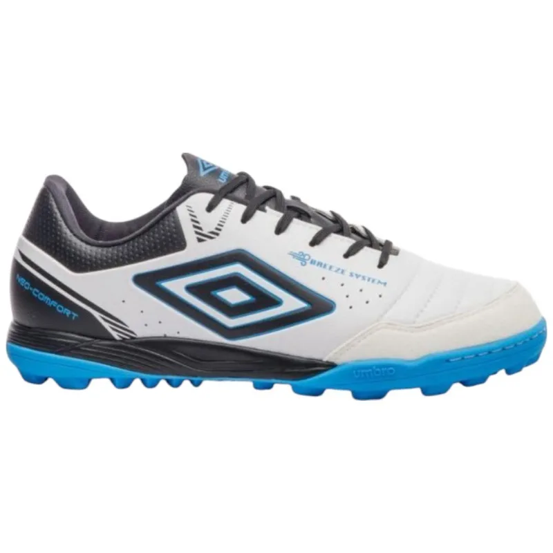 Chuteira Society N° 40 Umbro Neo-Comfort Branco Preto Azul (MP)