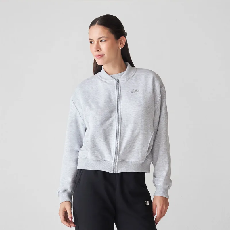 Jaqueta French Terry Bomber Feminina - New Balance - Confecção