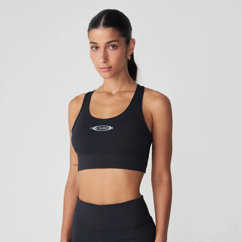 Top Graphic Sports Bra Feminino - New Balance - Confecção