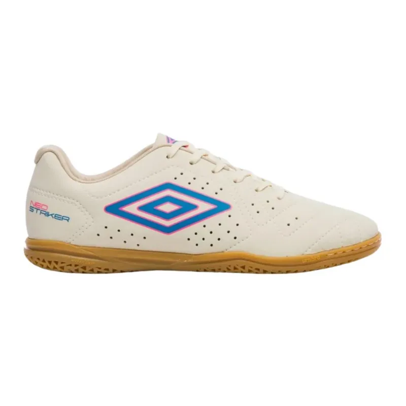 Chuteira Futsal N°41 Umbro Neo Striker II Branco E Azul (MP)