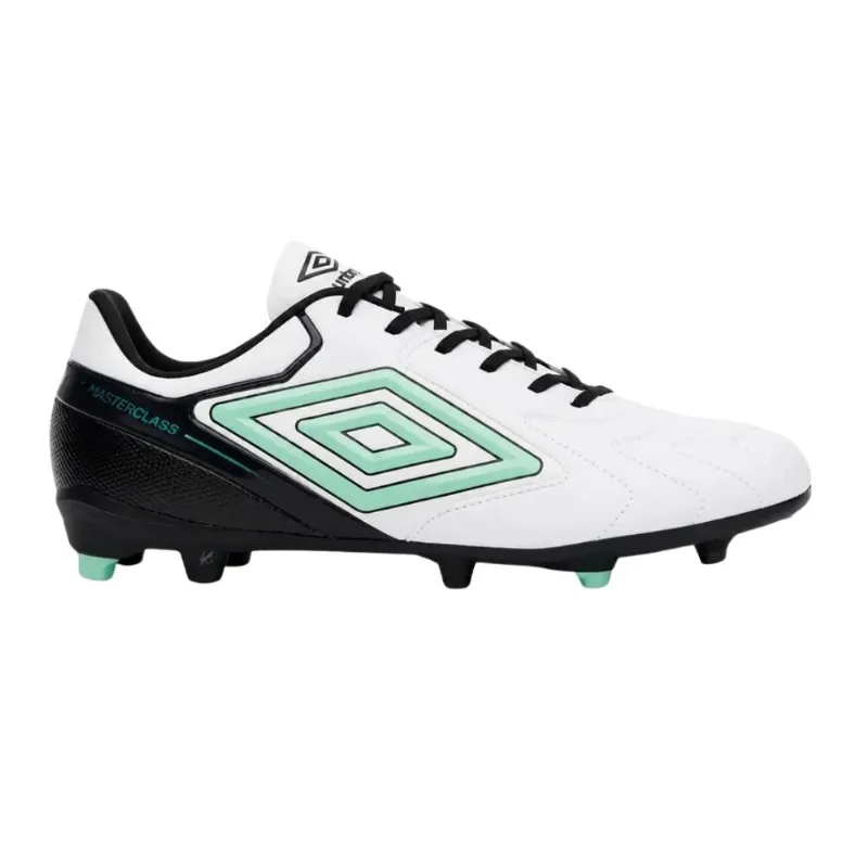 Chuteira Campo N°40 Umbro Master Class Club Branco E Verde (MP)