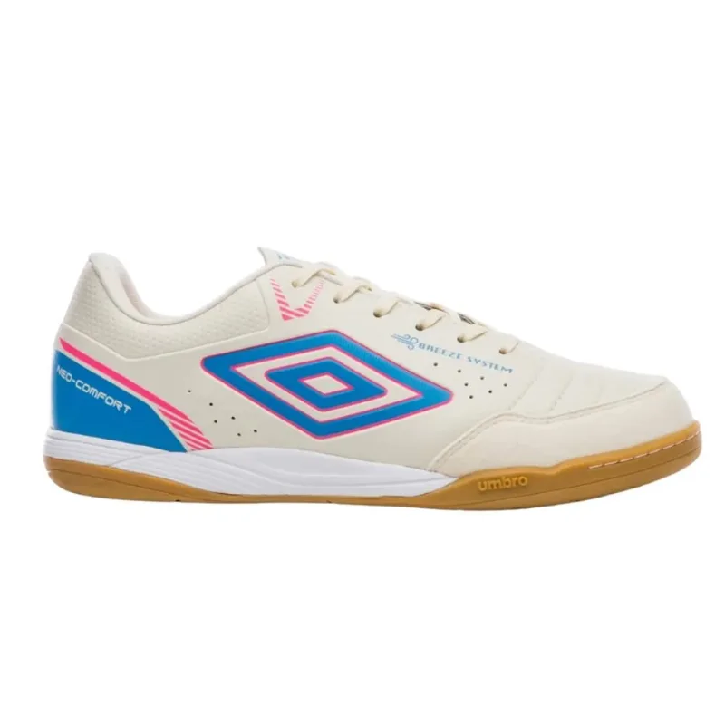 Chuteira Futsal N°40 Umbro Neo-Comfort Branco E Rosa (MP)