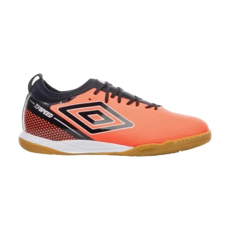 Chuteira Futsal Nº38 Umbro Top Speed Club Laranja E Branco (MP)