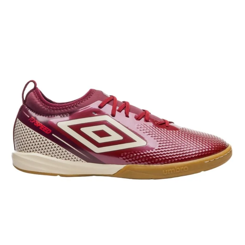 Chuteira Futsal Nº39 Umbro Top Speed Club Vermelho Branco (MP)