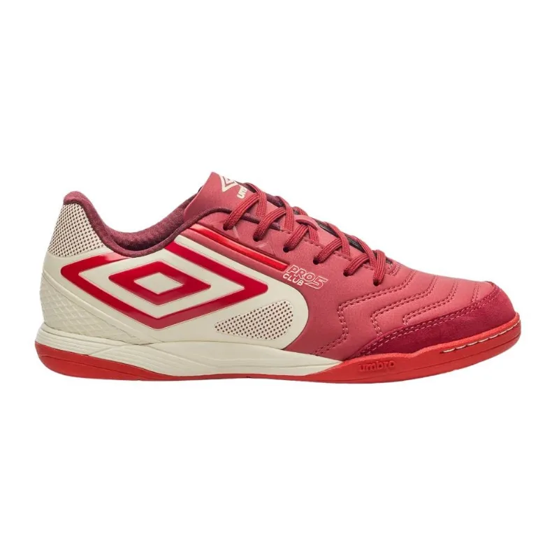 Chuteira Futsal N°38 Umbro Pro 5 Bump Club Branco E Vermelho (MP)
