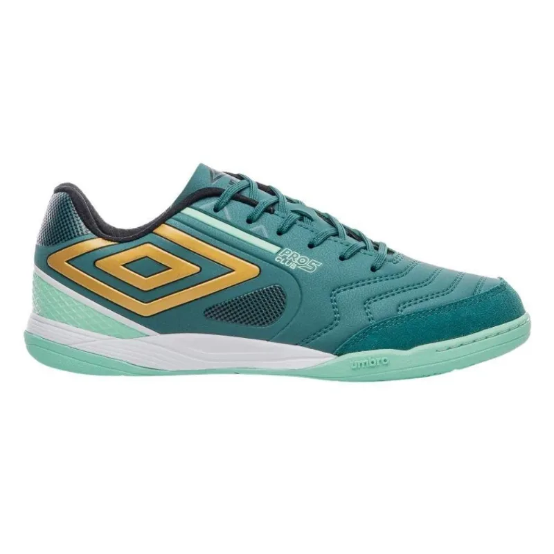 Chuteira Futsal N° 38 Umbro Pro 5 Bump Club Azul E Verde (MP)