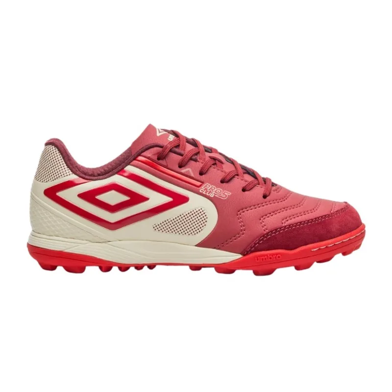Chuteira Society N°40 Umbro Pro 5 Bump Club Branco E Vermelho (MP)
