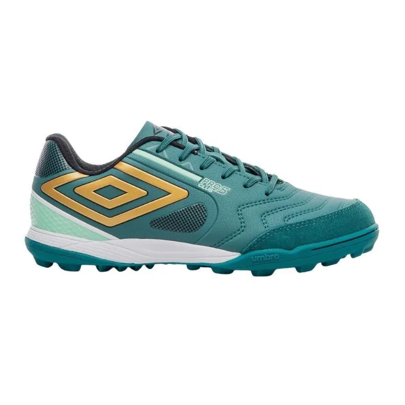 Chuteira Society N° 40 Umbro Pro 5 Bump Club Azul E Verde (MP)