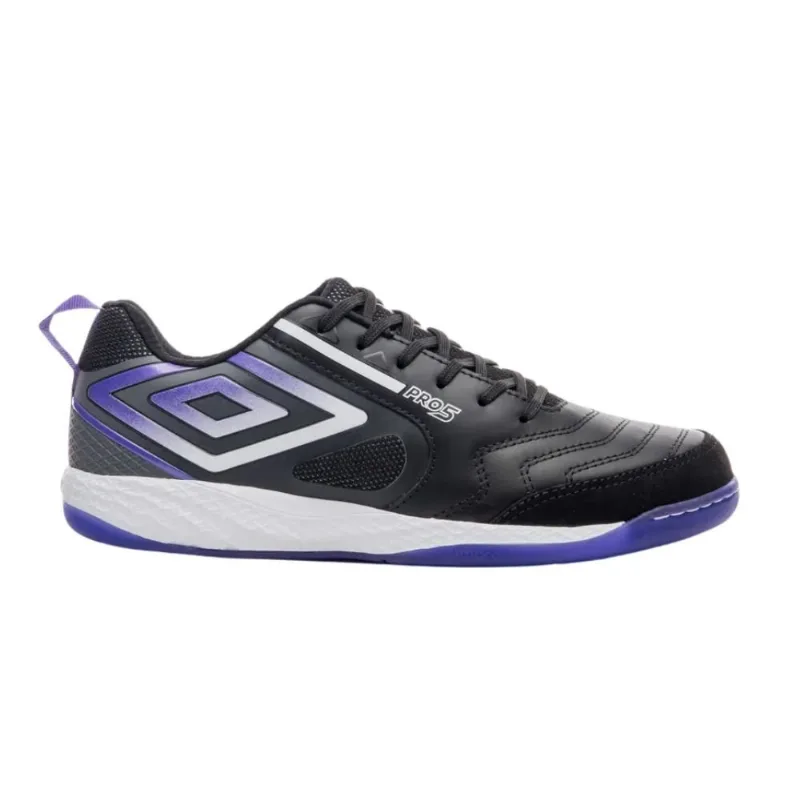 Chuteira Futsal N°39 Umbro Pro 5 Bump Preto E Roxo (MP)