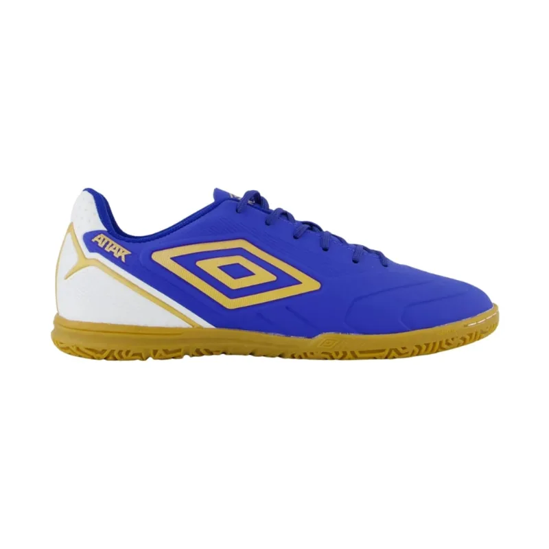 Chuteira Futsal N°40 Umbro Attak III Azul E Dourado (MP)