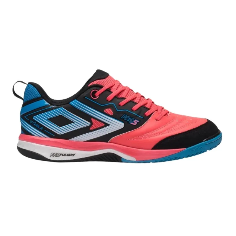 Chuteira Futsal N°39 Umbro Pro 5 Stable Rosa E Azul (MP)