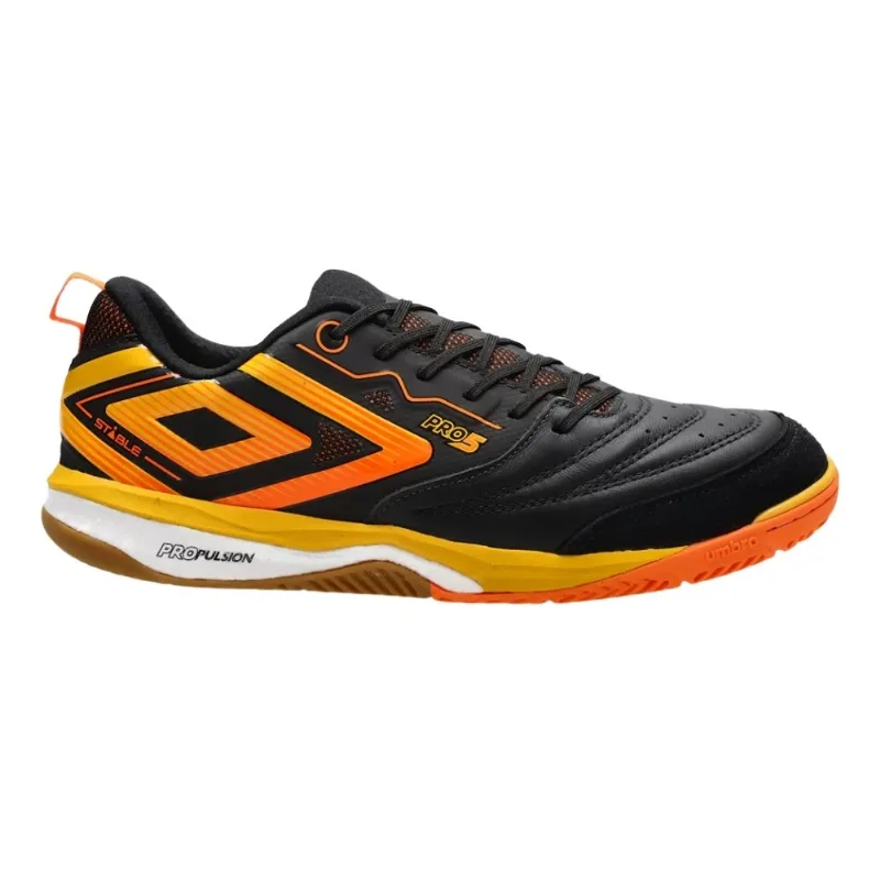 Chuteira Futsal N°38 Umbro Pro 5 Stable Preto E Laranja (MP)