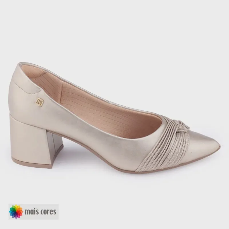 Sapato Scarpin Feminino Santinelli 1534-008 bloco médio 7cm